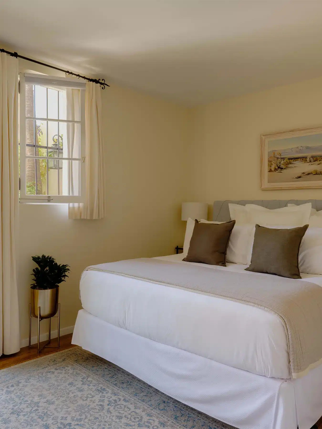 Terrace bed under open window